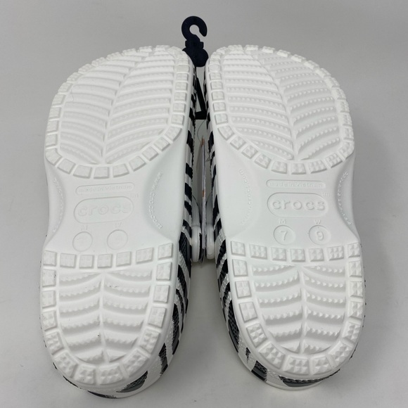 Crocs Classic Animal Clog Leopard Shoes in White/Zebra Print - Picture 3 of 3
